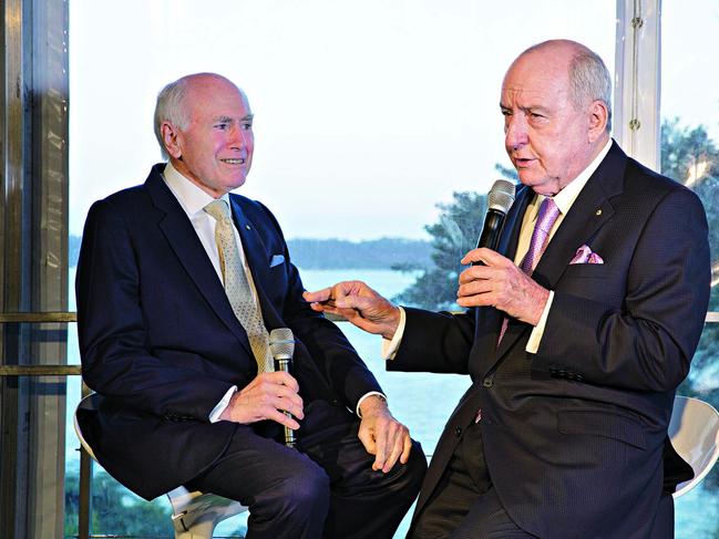 Former Australian Prime Minister John Howard with Alan Jones, whom he calls a “good friend”. (AAP