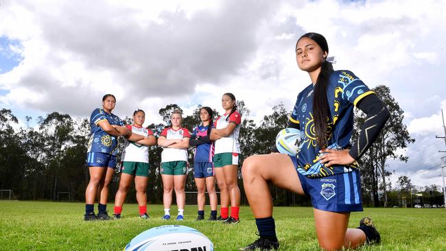 Jaydah Tofae, Malaela Su’â, Shaylee Joseph, Kaylani Tavita, Athena Vili and Tahliya Tavita are representatives at Mabel Park SHS. Thursday October 21, 2012. Picture, John Gass