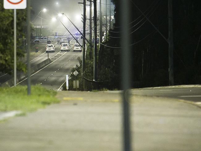 Police established cordons close to the shooting scene. Photo: Chris McKeen