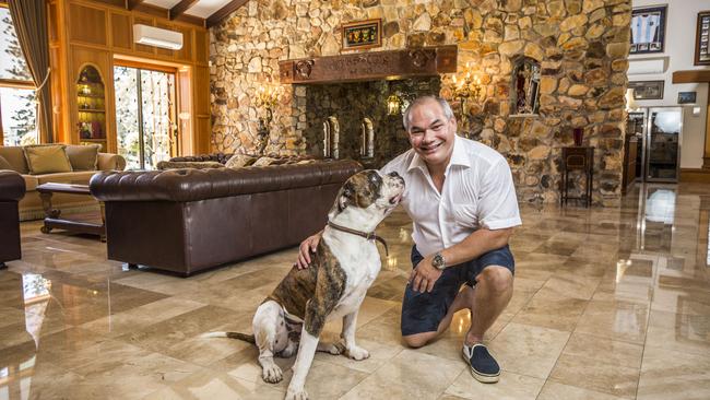 Tom Tate with his dog Jaidee at his home. Photo: Glenn Hunt/The Australian.