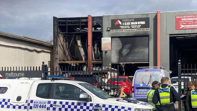 Police are probing if the fire at the panel shop is linked to the city’s tobacco war. Picture: Supplied