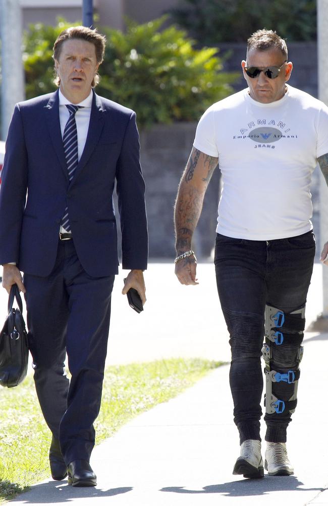 Shane Bowden (right) arrives at court in Southport. Picture: Tertius Pickard