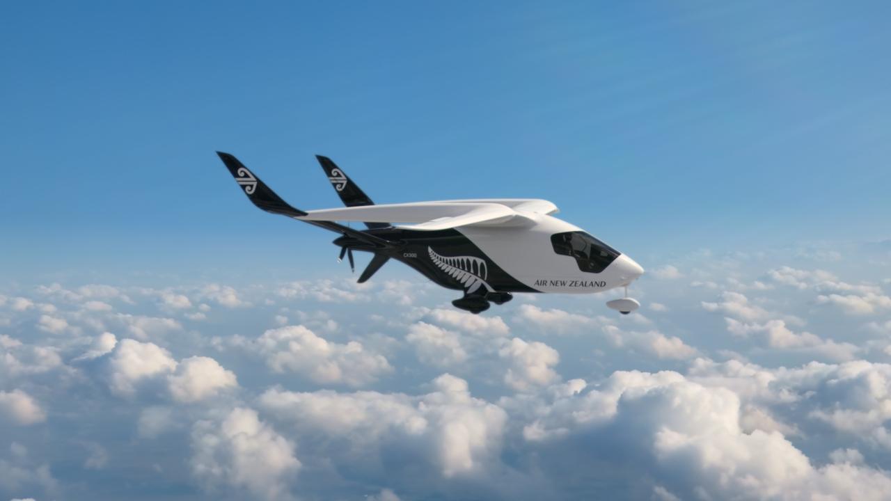 Artistic rendering of Air New Zealand's battery-powered cargo aircraft, set to begin flying in 2026. Picture: Air New Zealand