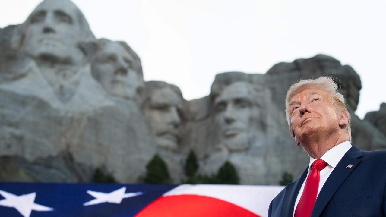 Former president Donald Trump has previously said he deserves to on Mount Rushmore. Picture: Saul Loeb / AFP