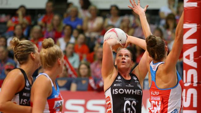 Caitlin Thwaites starred for the Magpies with a 92% shooting percentage