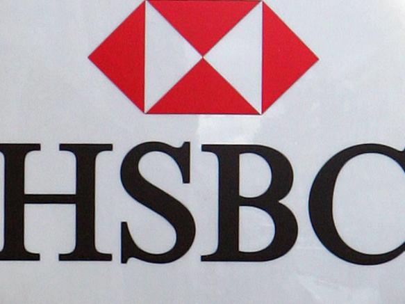 This picture taken on August 2, 2010 shows logo of an HSBC bank in central London. HSBC, Europe's biggest bank, reported a first-half profit leap to 6.76 billion dollars saying it had slashed bad debts in the United States and raised earnings in emerging markets. AFP PHOTO GEOFF CADDICK