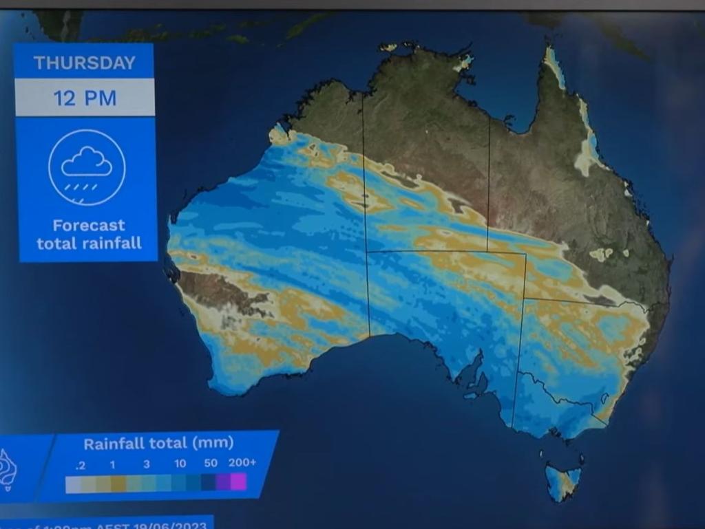 Rain is set to sweep across most of the country. Picture: BOM