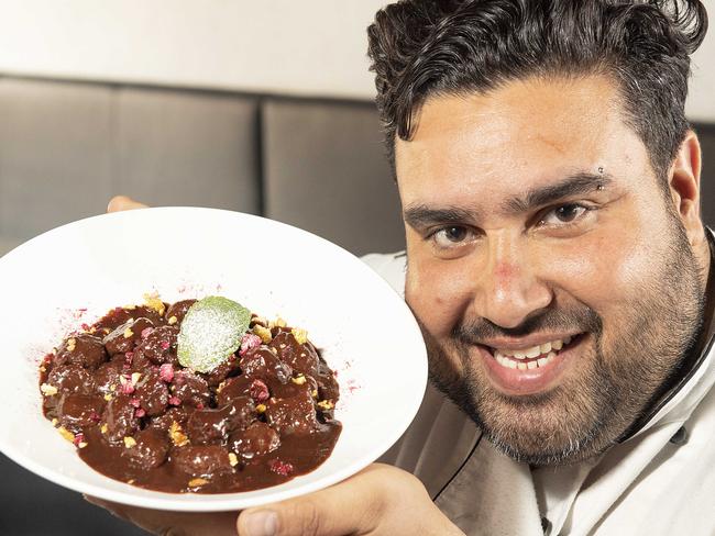 Oh yes they did — chef Elvis Kamboj with his Nutella gnocchi mash-up. Picture: Ellen Smith