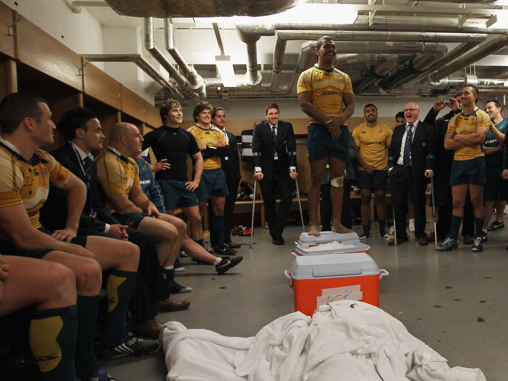 Beale had the opportunity to address teammates in the Millennium Stadium change rooms after his Test debut against Wales, a moment he’ll never forget Picture: David Rogers/Getty Images