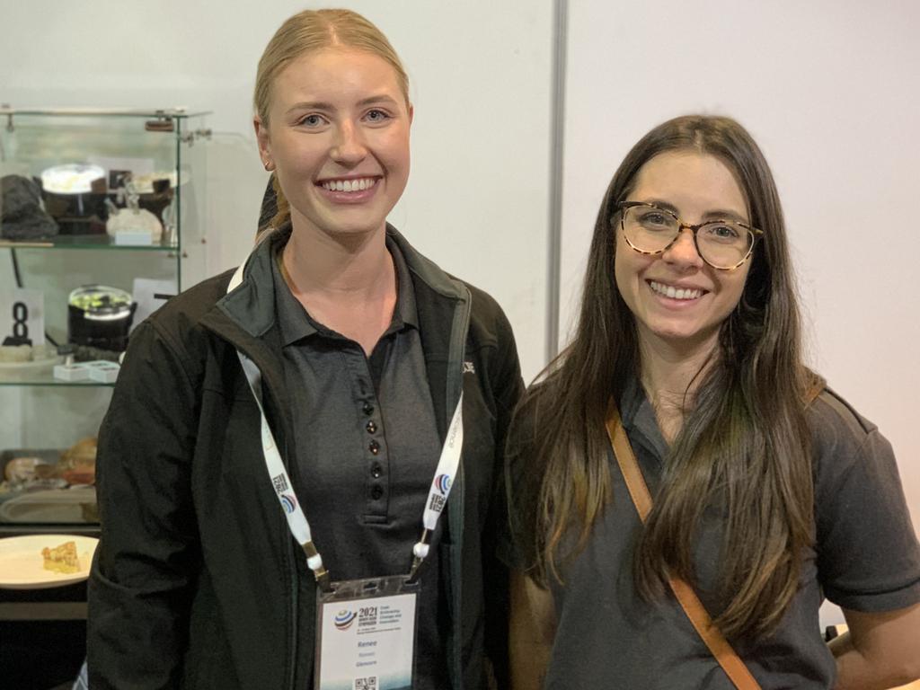 Renee Romeo and Louisa Petersen at the Bowen Basin Symposium. Picture: Duncan Evans