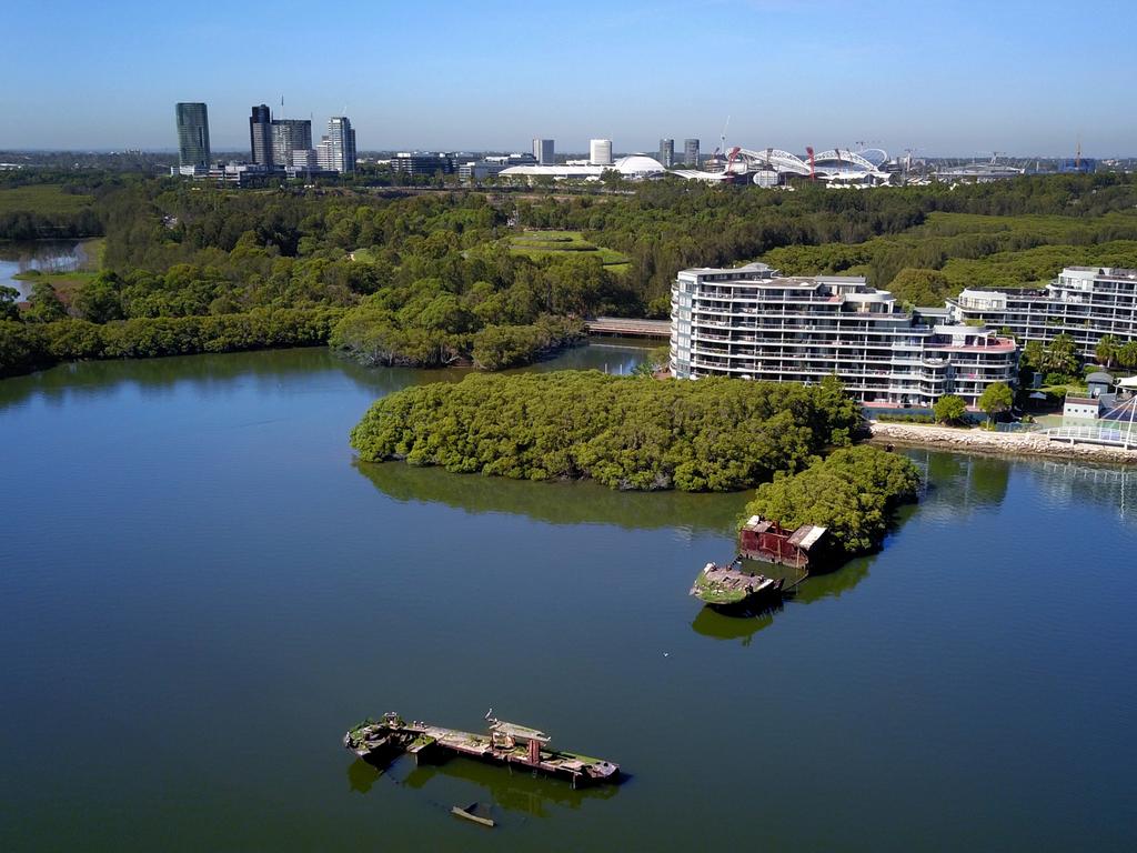 Shipwrecks in Homebush Bay. Picture: Toby Zerna