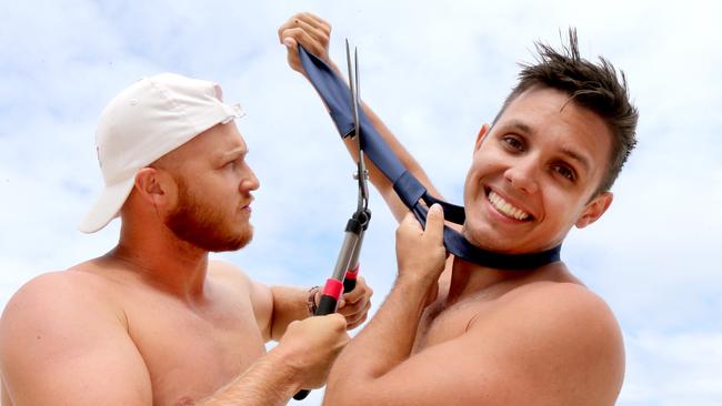 If Cr Crichlow had her way, you could get a fine for wearing a tie in public like this. Mathew Scully of Burleighand Callym of Isle of Capri want to give it the chop. Picture Mike Batterham