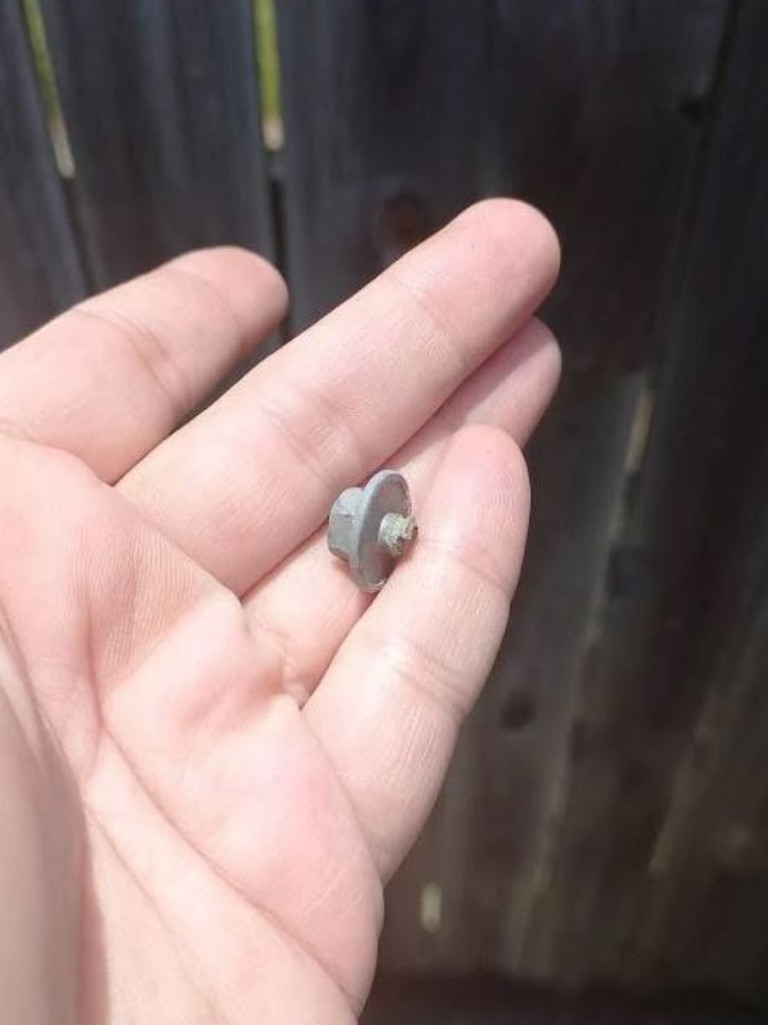 The tenant shared a photo of a bolt on social media. Picture: Reddit