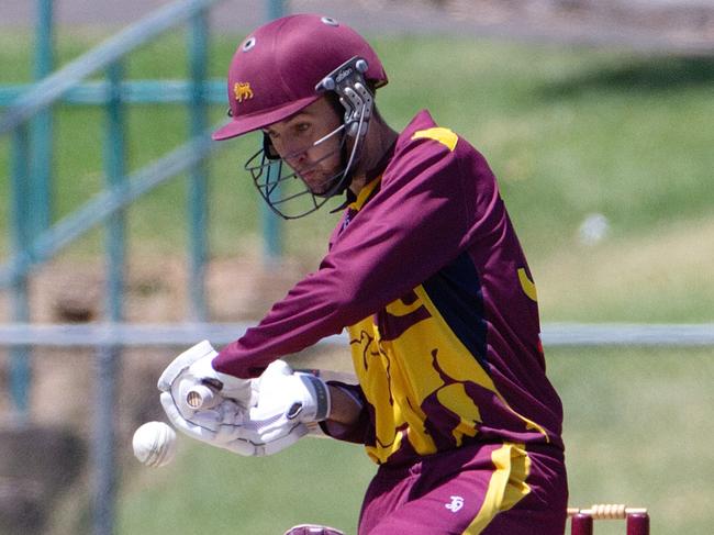 Jack Rudd watches the ball onto his bat. Picture: Sarah Matray