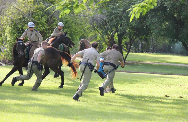 Territory police practised scenarios in preparation for US President Barack Obama's visit to Darwin. Picture: NT Police