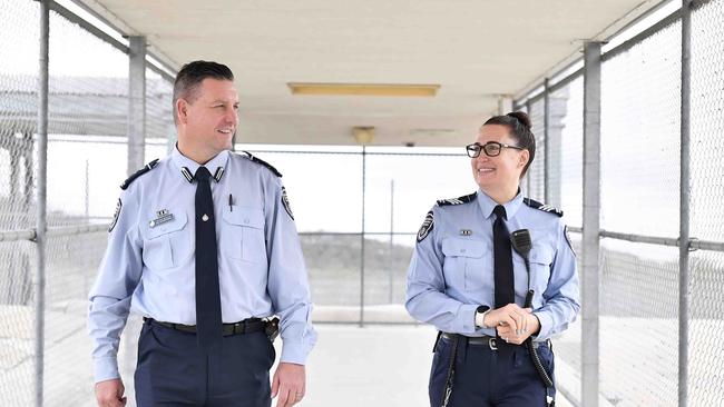 Centre general manager chief superintendent Stuart McHaffie and correctional acting supervisor Rivke. Picture: Patrick Woods.