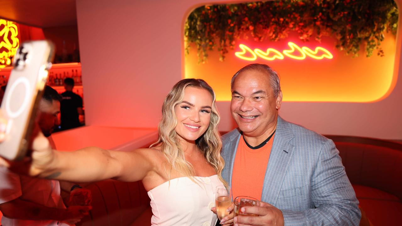 Lili Eastwood and Gold Coast Mayor Tom Tate at the JUJU Restaurant and Bar launch party at Mermaid Beach. Picture: Portia Large. DISCLAIMER: JUJU is a client of Portia Large’s PR firm LMPR