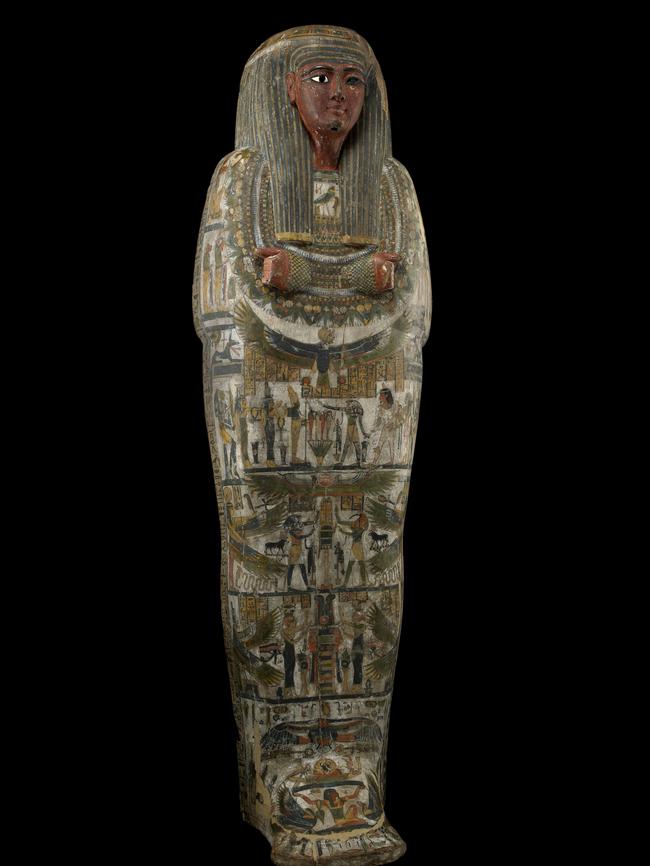 Coffin of Horaawesheb dating to about 900BC and from Thebes, Egypt. Picture: The Trustees of the British Museum