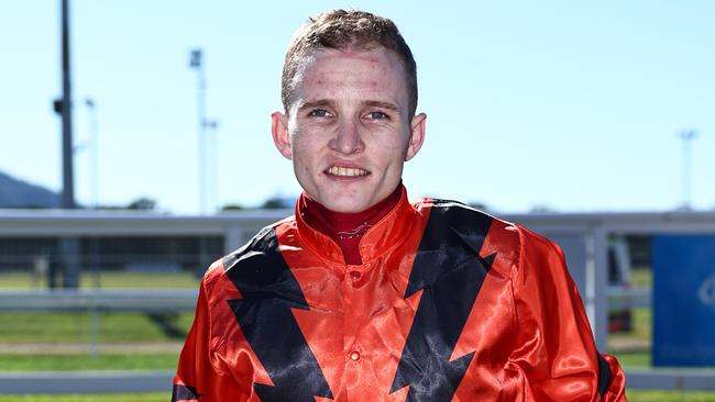 Jockey Justin Huxtable has been banned from pre and post-race media interviews after he was charged following a complaint from a woman. Picture: Brendan Radke