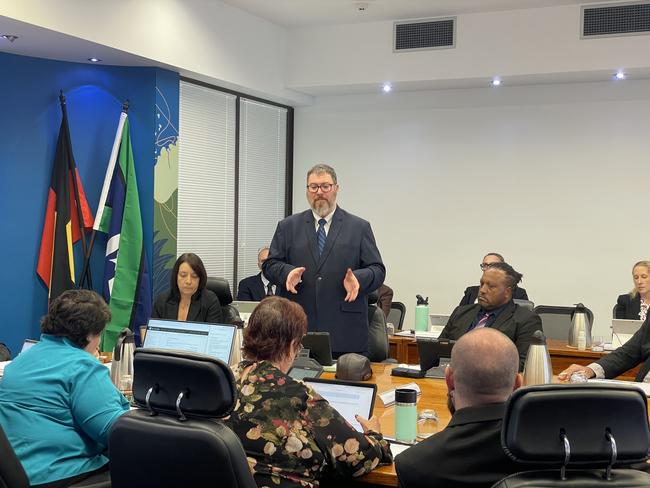 Councillor George Chistensen speaking at Mackay Regional Council chambers on May 22, 2024. Photo: Zoe Devenport