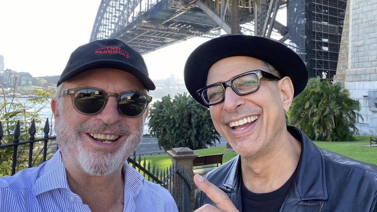 Jurassic Park co-stars Sam Neill and Jeff Goldblum spotted hanging out in Sydney. Picture: Instagram