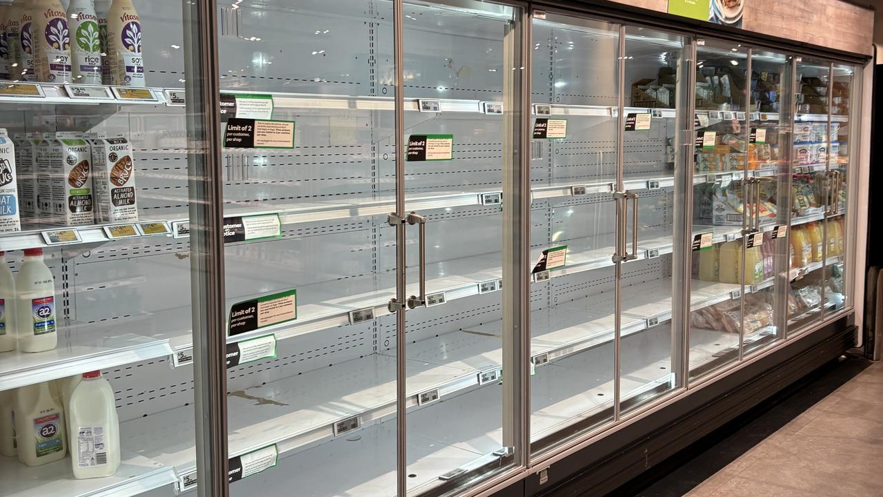 A suspected outbreak of avian flu has left Woolworths shelves empty. Picture: NewsWire