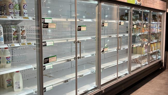 A suspected outbreak of avian flu has left Woolworths shelves empty. Picture: NewsWire