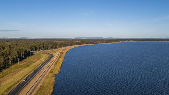 Grahamstown Dam, the Hunter’s largest drinking water supply dam, will be reduced to 90 per cent after a fresh risk assessment. Picture: Hunter Water.