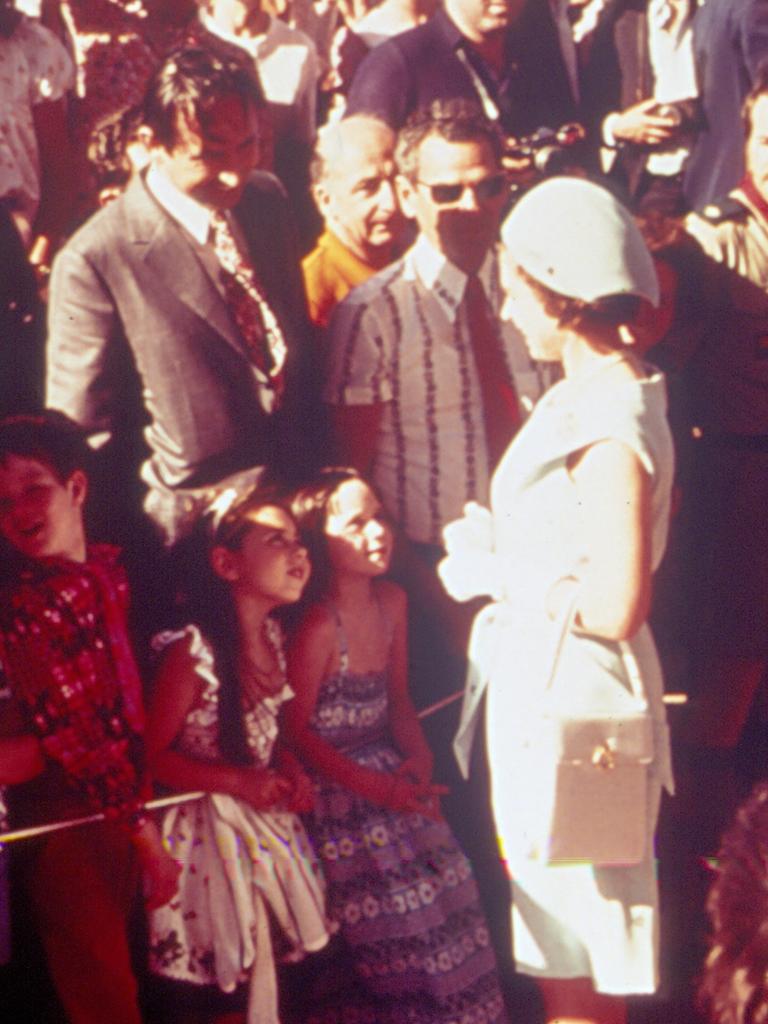 The Queen with public at the opening of the Opera House in Sydney 1973