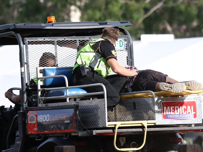 Medical teams were run off their feet attending dehydrated and overheated revellers at the Fomo Music Festival at Parramatta Park. Picture: David Swift.