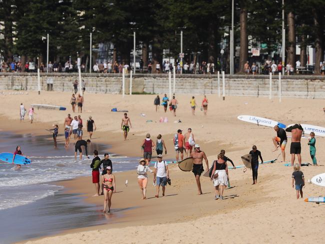 Manly beach on Saturday morning. Picture: Matrix<br/>