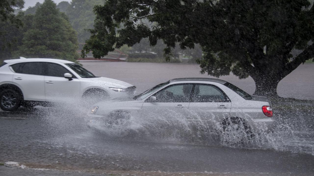 Flooded roadway in Perth St. Friday, February 25, 2022. Picture: Nev Madsen.