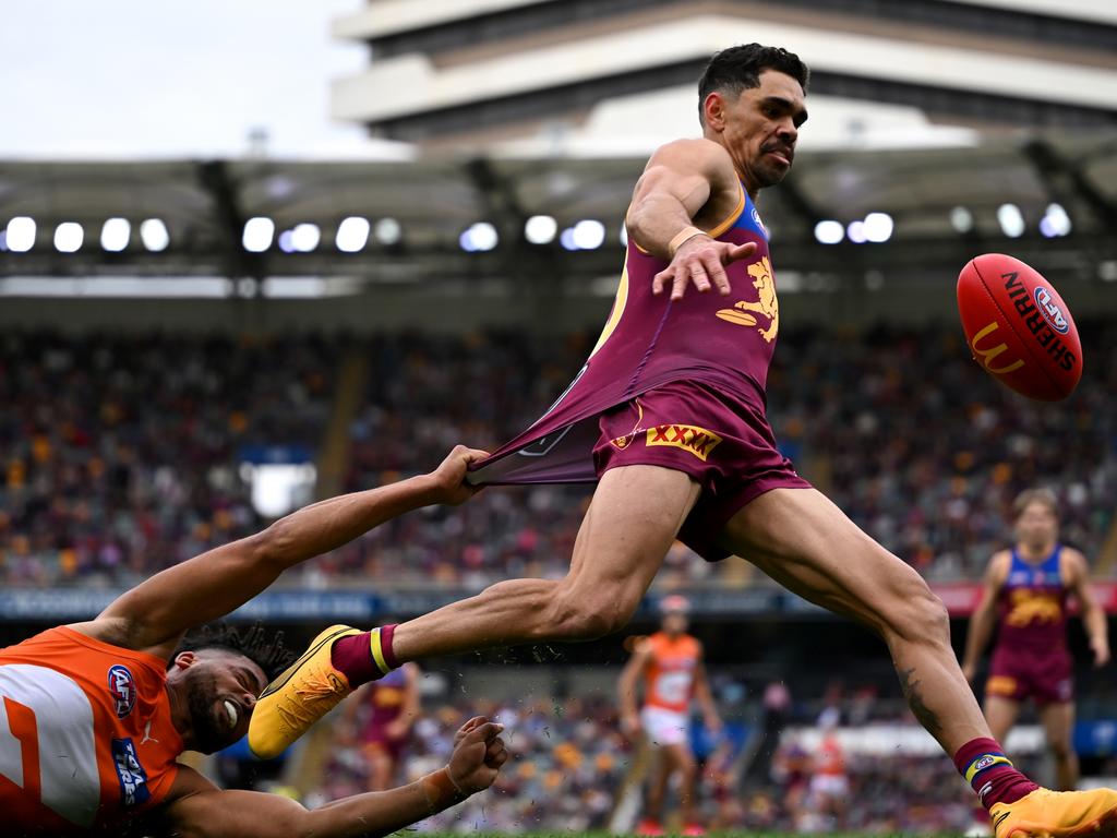 The Lions were wayward in front of goal against the Giants in round 22. Picture: Albert Perez/AFL Photos via Getty Images)