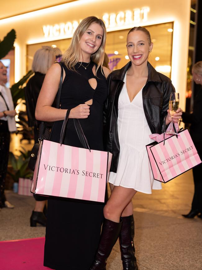 Paiden Bromfield and Eleanor Bridges at the Victoria's Secret Queensland Flagship Store Opening at Pacific Fair. Photo: Celeste Humphrey