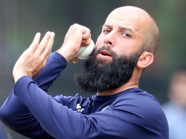 ADELAIDE, AUSTRALIA - NOVEMBER 09: Moeen Ali during a England T20 World Cup squad training session at Adelaide Oval on November 09, 2022 in Adelaide, Australia. (Photo by Sarah Reed/Getty Images)