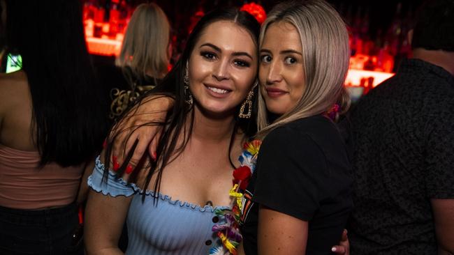 Ashleigh Solomko and Jade Hawkins at Shooters Nightclub.