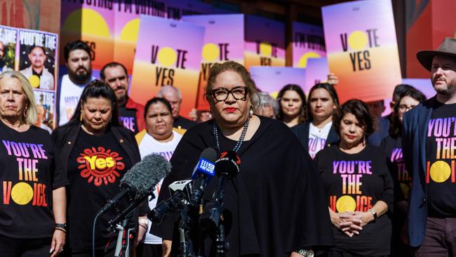 Professor Davis at an Uluru Dialogue voice campaign event in Melbourne in September 2023. Picture NewsWire / Aaron Francis