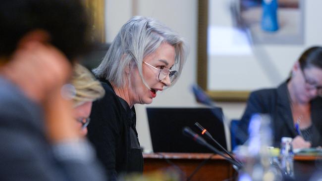 Councillor Anne Moran during Adelaide City Council meeting at Adelaide Town Hall. Picture: Brenton Edwards