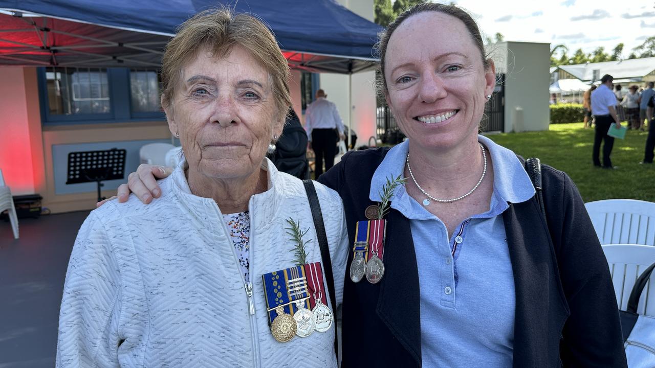 Terry Beer OAM with daughter Sarah Beer at the Lismore midmorning service. Picture: Cath Piltz