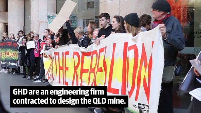 Anti-Adani protesters rally at GHD