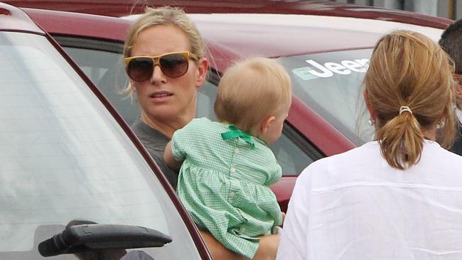 Zara Phillips arrives with baby Mia at the Gold Coast Airport for the Magic Millions carnival. Photo Scott Fletcher