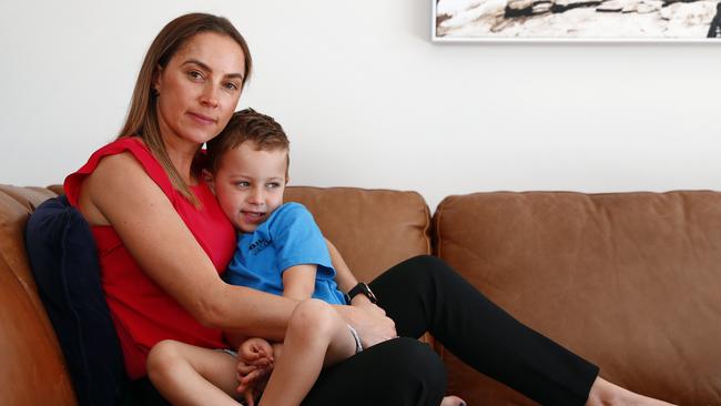 Rhiannon Spargo, pictured with her five-year-old son, Caide, has suffered three heartbreaking miscarriages. Picture: Sam Ruttyn