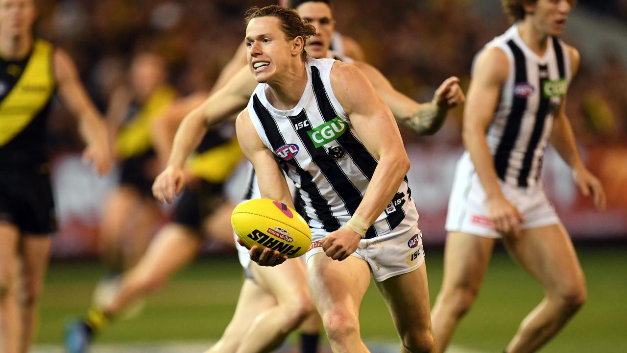 Tom Langdon has officially re-signed with Collingwood. (AAP Image/Julian Smith)