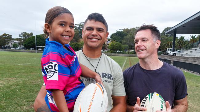 NSW Labor Leader Chris Minns has won over the support of NRL star Latrell Michell, after pledging funding for Far West Rugby League. Picture: NCA NewsWire / David Swift.