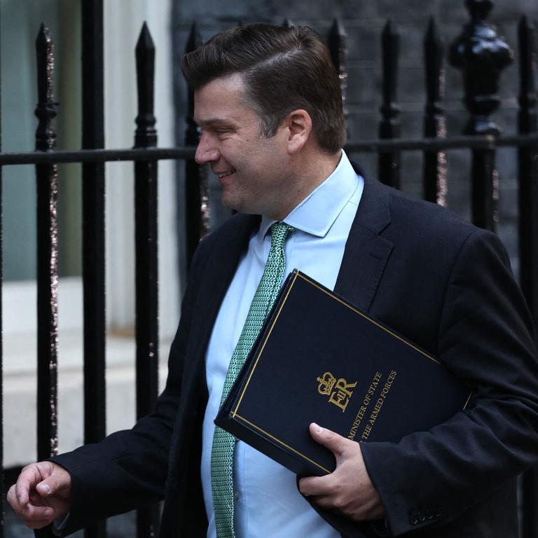 Armed Forces Minister Minister James Heappey arrives at Downing Street on Tuesday (Photo by ADRIAN DENNIS / AFP)