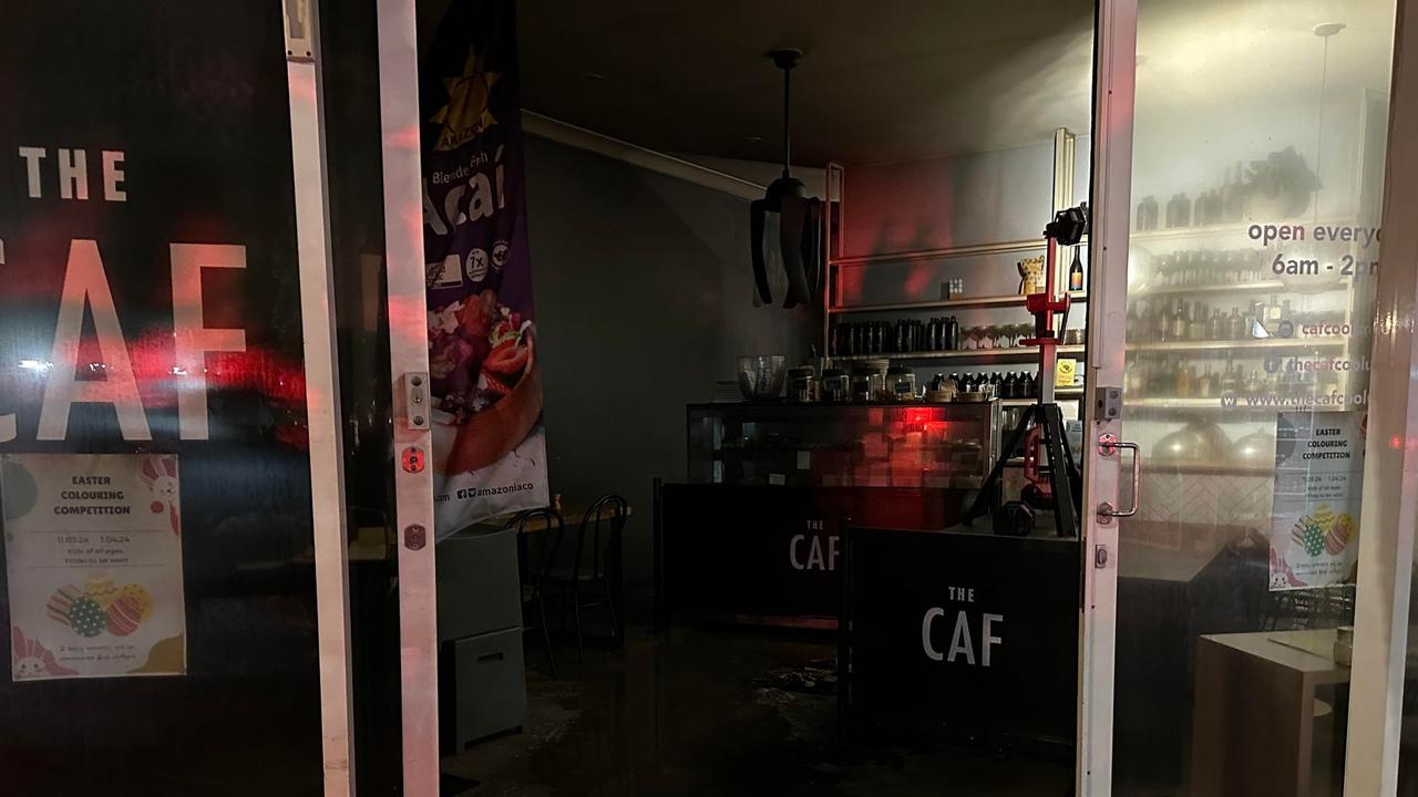 A popular Coolum Beach business, The Caf, and other stores have been damaged in a fire that started in The Caf's storeroom on March 13.