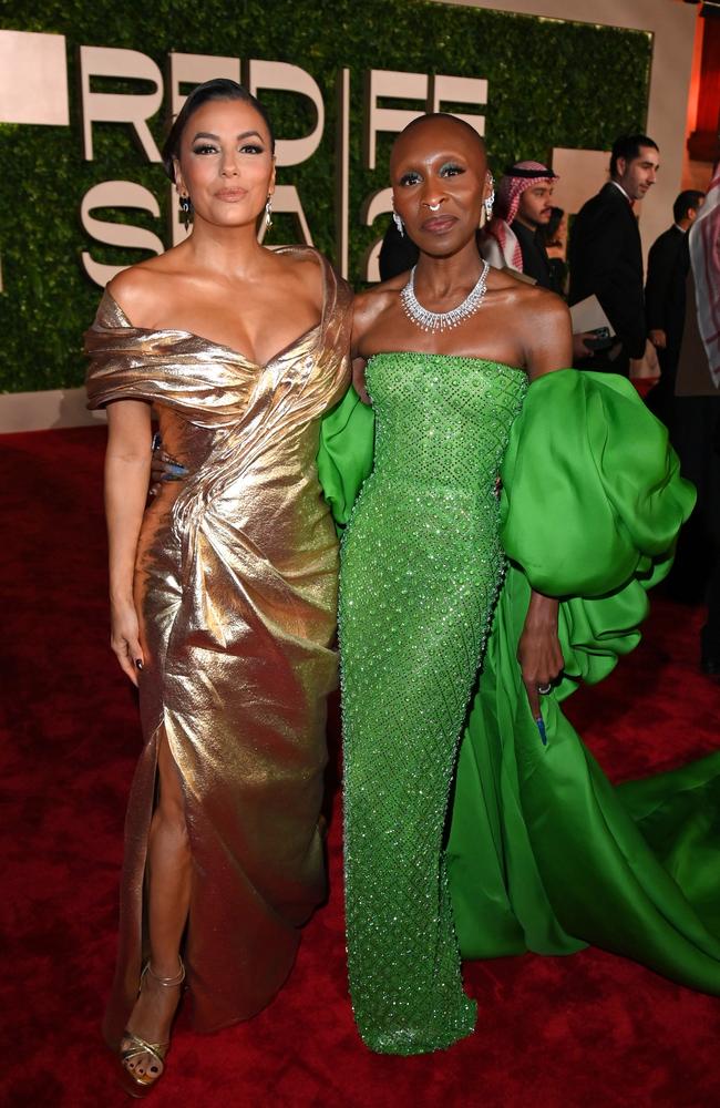 Eva Longoria and ‘Wicked’ star Cynthia Erivo hung out at the opening ceremony of the Red Sea International Film Festival in Saudia Arabia. Picture: Eamonn M. McCormack/Getty Images