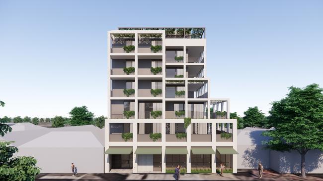 Artist impression of a proposed seven-storey apartment building for Unley Rd. Picture: Enzo Caroscio Architecture