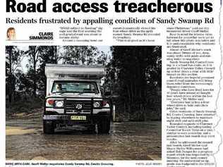 The Sandy Swamp Rd issue as seen before in the Daily Examiner. Picture: File