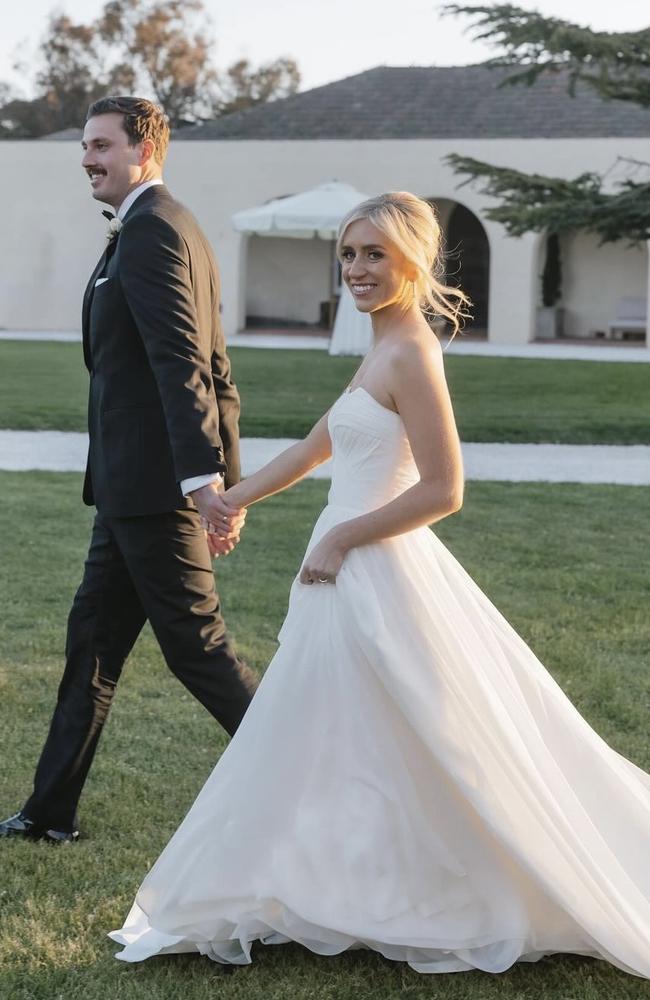 Zaine Cordy and Georgia Ringersma celebrate after the ceremony in Willaura. Picture: Bianca Virtue Weddings